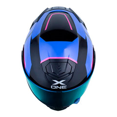 Casco X_One X-3000Rs Enox Negro Fucsia Visor Iridium Morado
