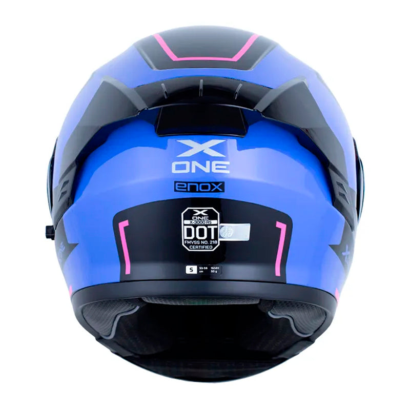 Casco X_One X-3000Rs Enox Negro Fucsia Visor Iridium Morado