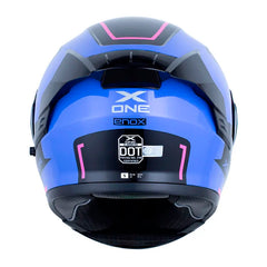 Casco X_One X-3000Rs Enox Negro Fucsia Visor Iridium Morado