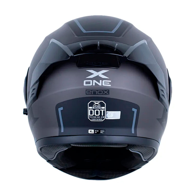 Casco X_One X-3000Rs Enox Negro Gris Visor Iridium Azul