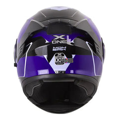 Casco X_One X-3000Rs Mombak Negro Morado Visor Iridum Azul