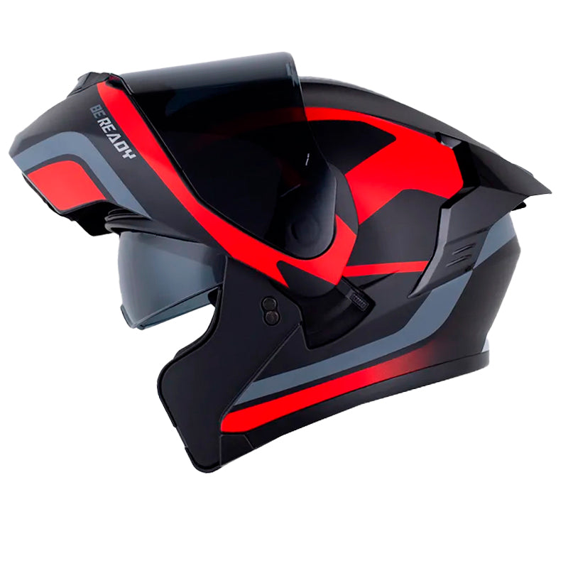 Casco X_One X-3000Rs Patchex Negro Rojo Visor Smoke