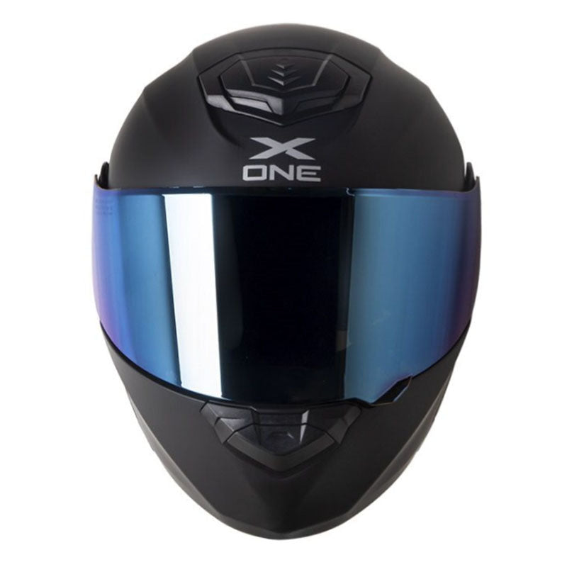 Casco X_One X-3000Rs Solid Negro Amarillo Neon Visor Iridium Azul
