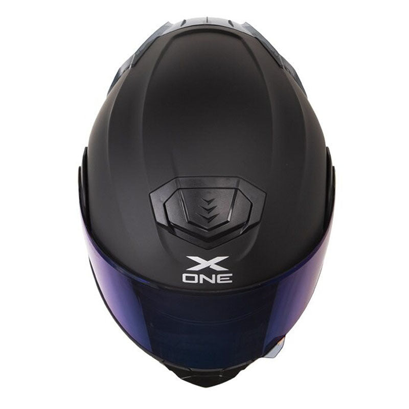Casco X_One X-3000Rs Solid Negro Gris Visor Iridium Azul