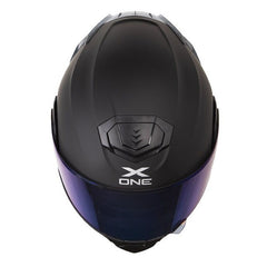 Casco X_One X-3000Rs Solid Negro Gris Visor Iridium Azul