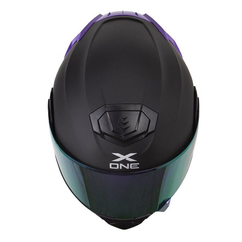 Casco X_One X-3000Rs Solid Negro Morado Visor Iridium Morado
