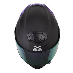 Casco X_One X-3000Rs Solid Negro Morado Visor Iridium Morado