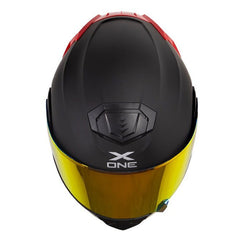 Casco X_One X-3000Rs Solid Negro Rojo Visor Revo Rojo
