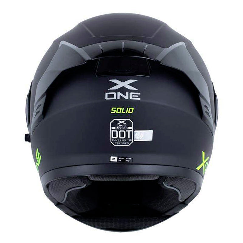 Casco X_One X-3000Rs Solid V2 Negro Amarillo Visor Iridium Azul