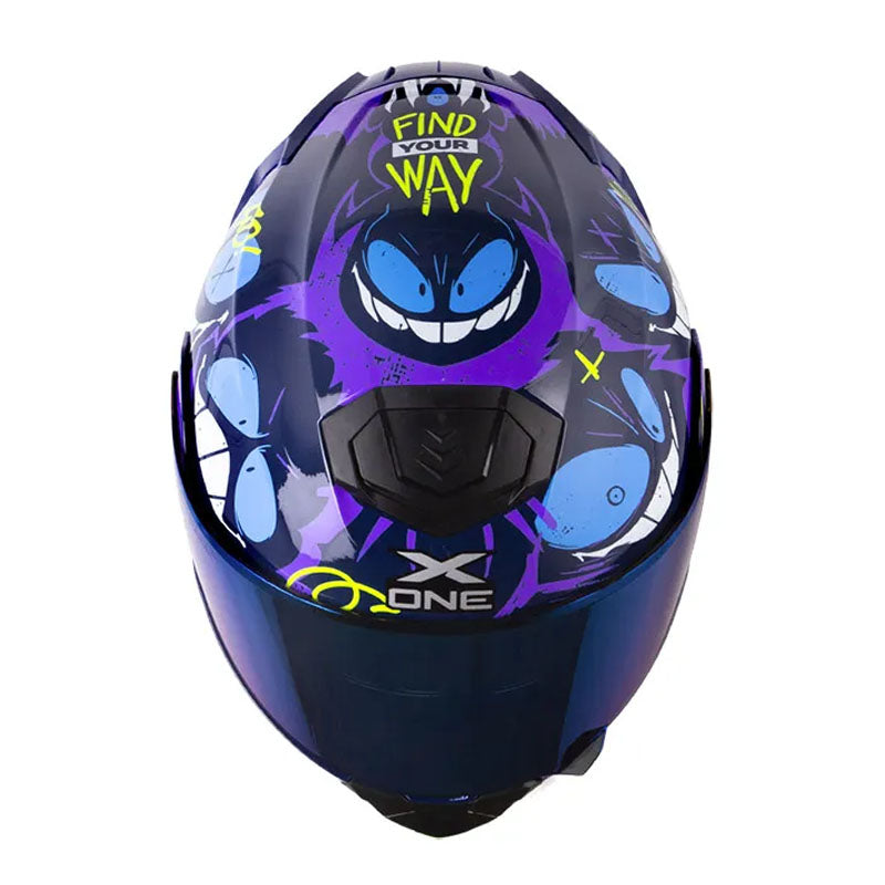 Casco X_One X-3000Rs Xmiley Azul Oscuro Azul Visor Iridium Azul