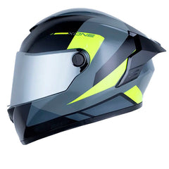 Casco X_One X-500 Rs Braps Gris Oscuro Amarillo Neon Visor Iridium Silver