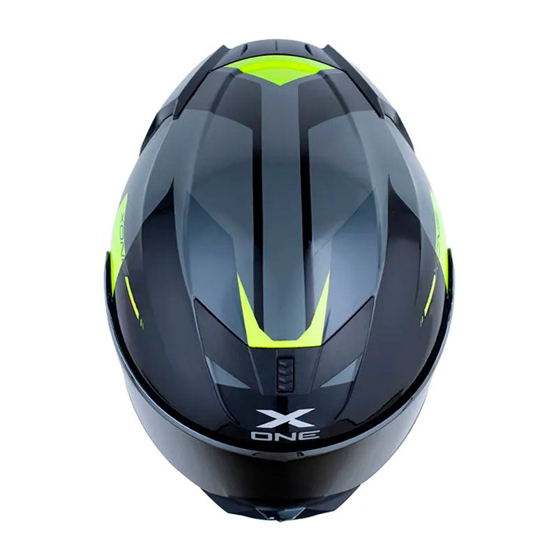 Casco X_One X-500 Rs Braps Gris Oscuro Amarillo Neon Visor Iridium Silver