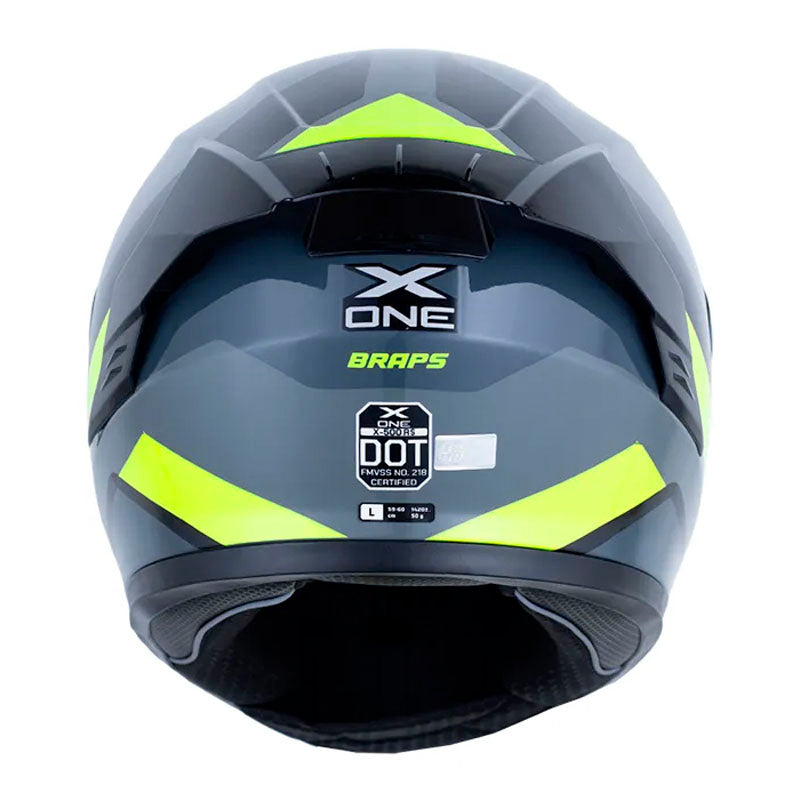 Casco X_One X-500 Rs Braps Gris Oscuro Amarillo Neon Visor Iridium Silver