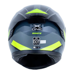 Casco X_One X-500 Rs Braps Gris Oscuro Amarillo Neon Visor Iridium Silver