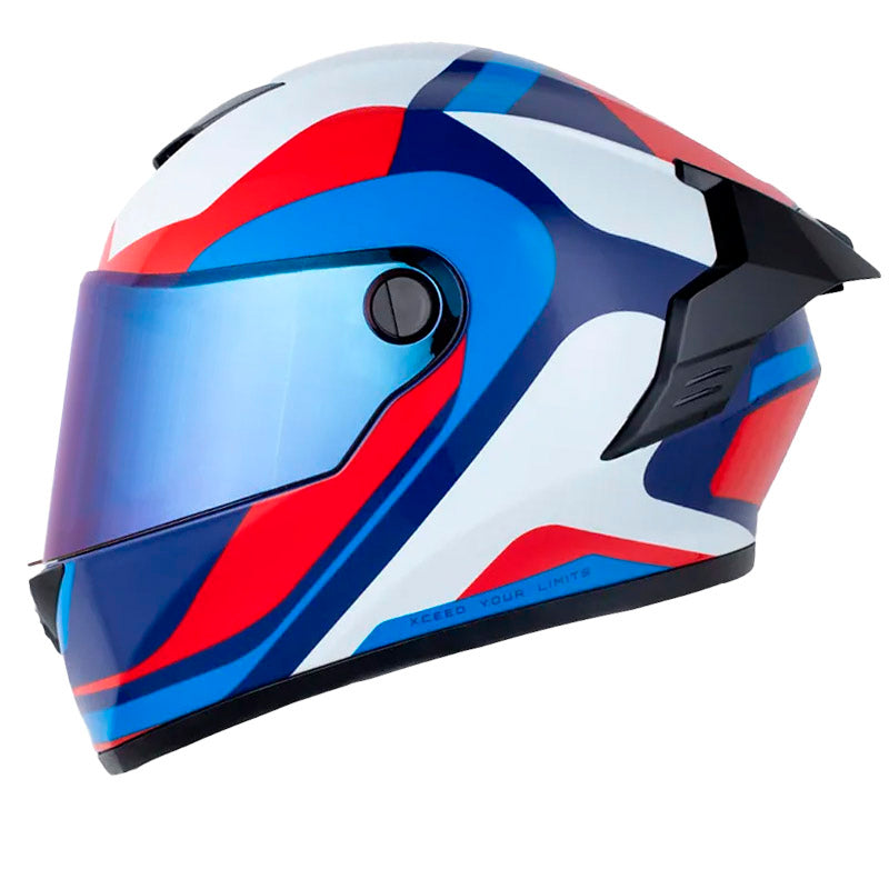 Casco X_One X-500 Rs Ilha Azul Oscuro Azul Visor Iridium Azul