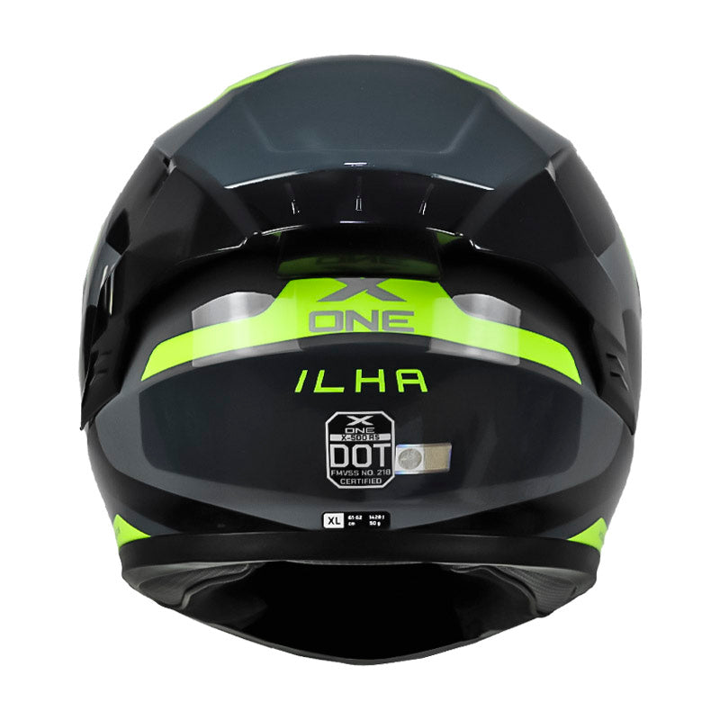Casco X_One X-500 Rs Ilha Gris Amarillo Neon Visor Smoke