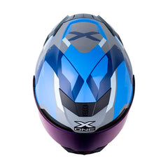 Casco X_One X-500 Rs Oracle Azul Visor Iridium Azul