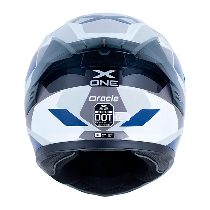 Casco X_One X-500 Rs Oracle Gris Oscuro Blanco Visor Iridium Rojo