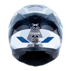 Casco X_One X-500 Rs Oracle Gris Oscuro Blanco Visor Iridium Rojo