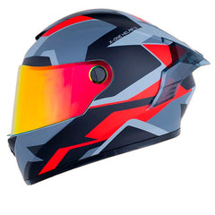 Casco X_One X-500 Rs Oracle Rojo Gris Oscuro Visor Iridium Rojo