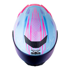 Casco X_One X-500 Rs Scrawl Azul Fucsia Visor Iridium Azul