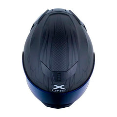 Casco X_One X-500 Rs Scrawl Gris Oscuro Negro Visor Iridium Azul