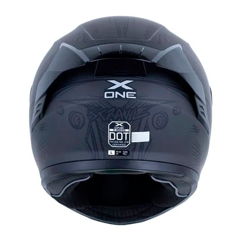 Casco X_One X-500 Rs Scrawl Gris Oscuro Negro Visor Iridium Azul