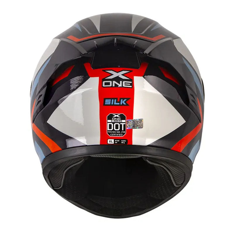 Casco X_One X-500 Rs Silk Azul Naranja Visor Iridium Azul