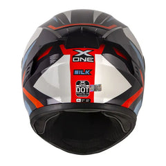 Casco X_One X-500 Rs Silk Azul Naranja Visor Iridium Azul
