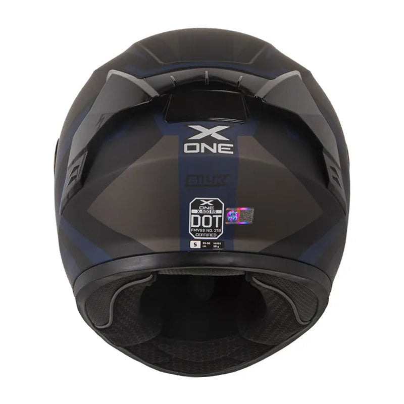 Casco X_One X-500 Rs Silk Negro Azul Visor Iridium Azul