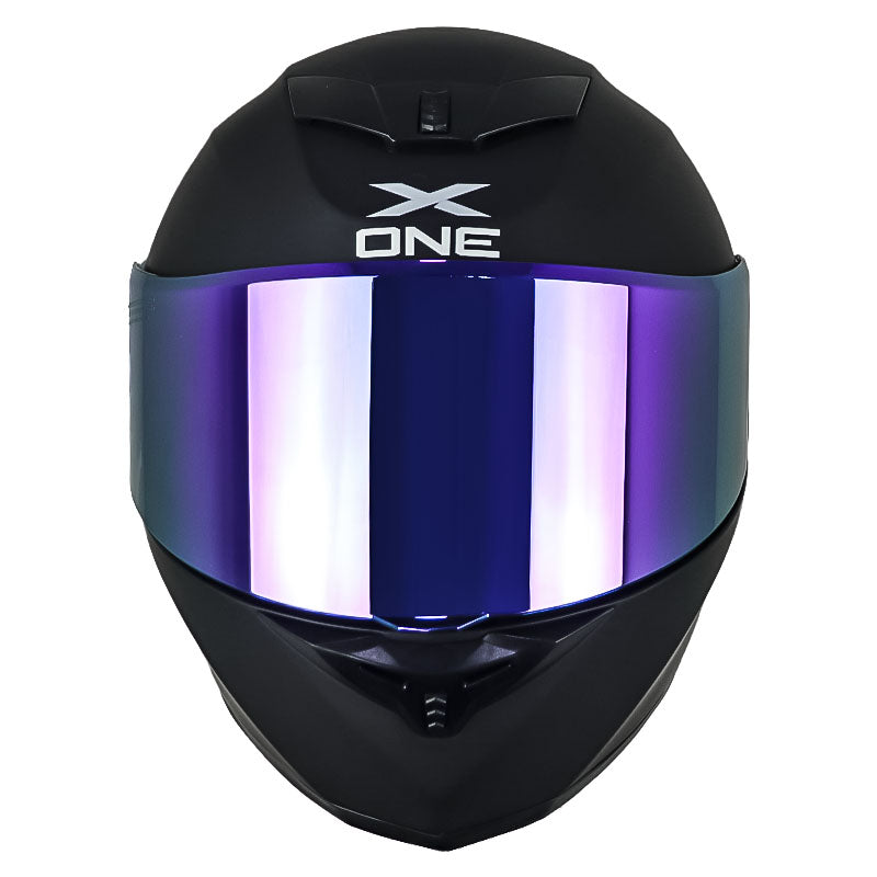 Casco X_One X-500 Rs Solid Negro Morado Visor Iridium Morado