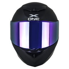 Casco X_One X-500 Rs Solid Negro Morado Visor Iridium Morado