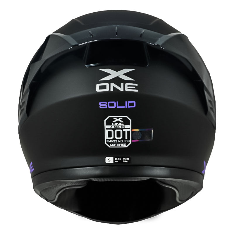 Casco X_One X-500 Rs Solid Negro Morado Visor Iridium Morado