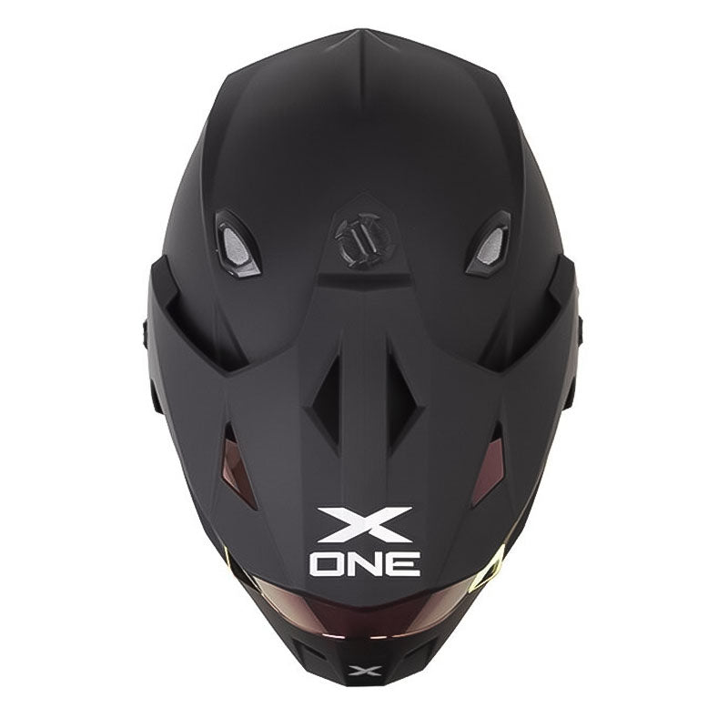 Casco X_One X-Mx328 Dv Solid Negro Fucsia Visor Iridium Morado