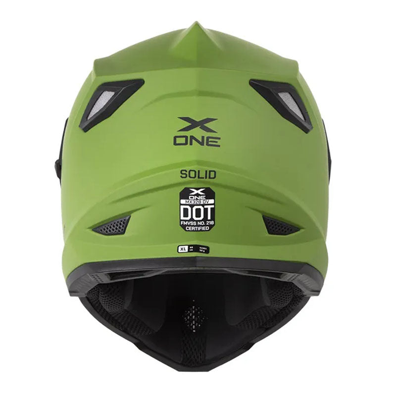 Casco X_One X-Mx328 Dv Solid Verde Negro Visor Iridium Azul