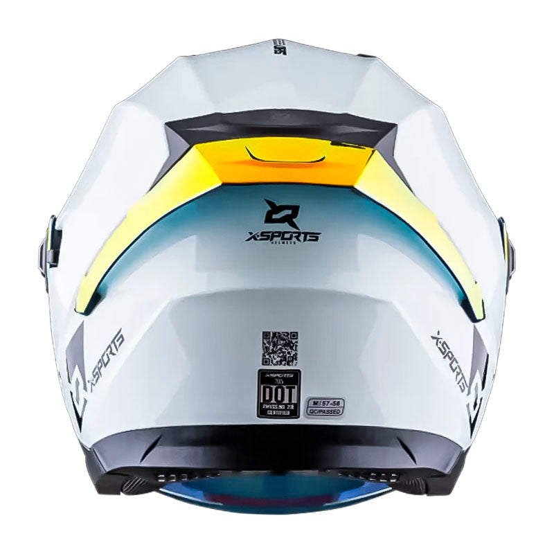 Casco Xsports 705 Blanco Visor Revo Rojo