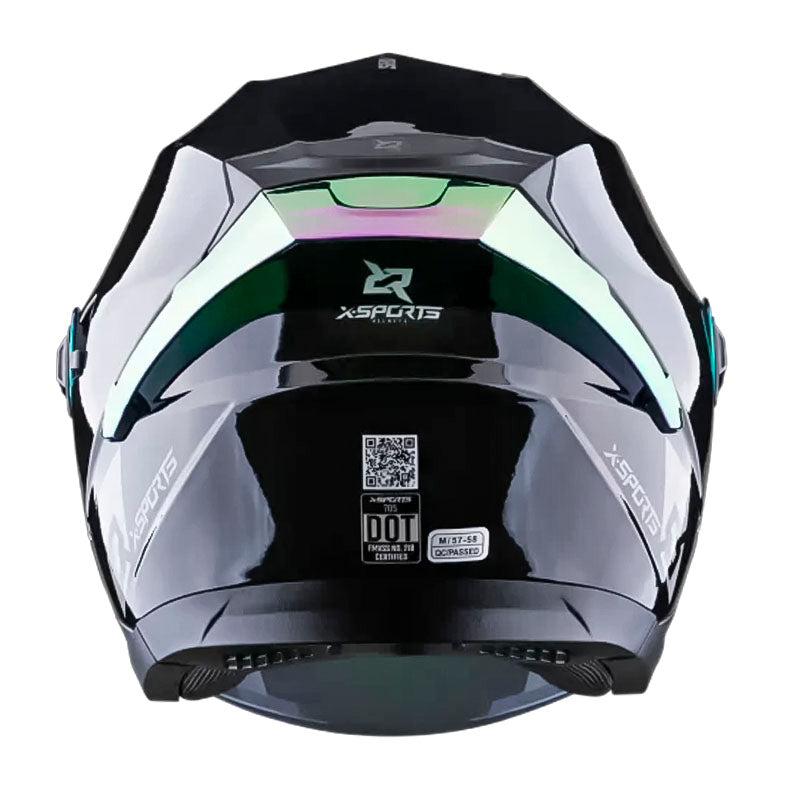 Casco Xsports 705 Rld Negro Visor Revo Morado