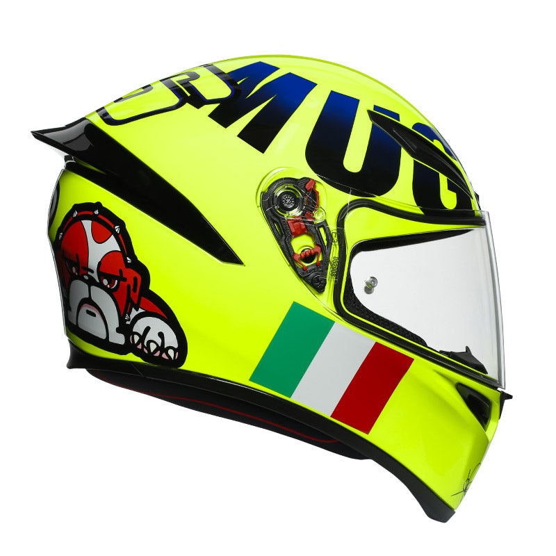 Casco Agv K-1s Top Rossi Mugello Amarillo Neon Full Color