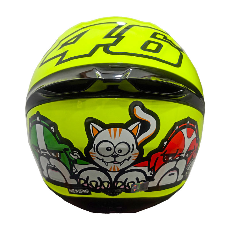 Casco Agv K-1s Top Rossi Mugello Amarillo Neon Full Color