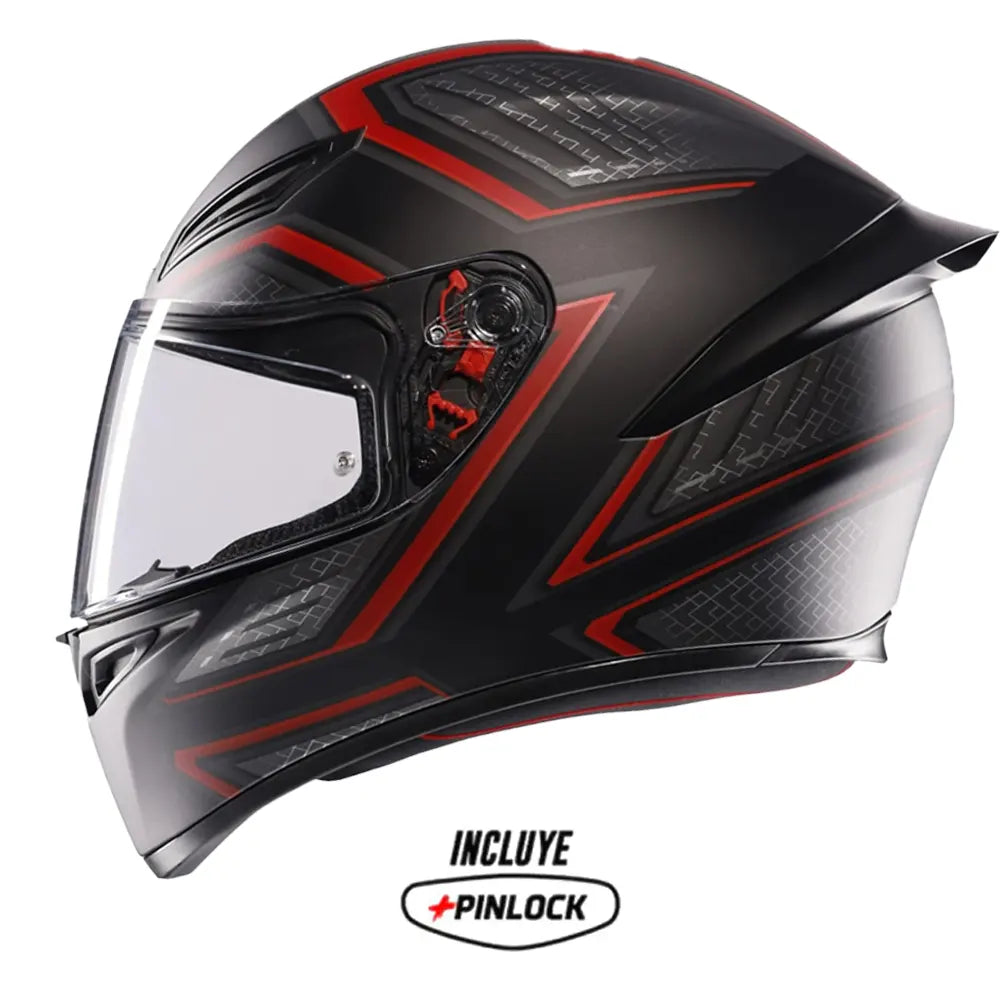 Casco Agv K1-S Multisling_063 Negro Rojo