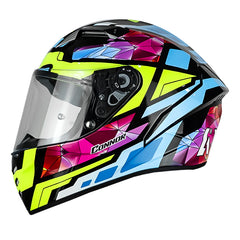 Casco Airoh Connor Stellar Amarillo Neon Azul Fucsia