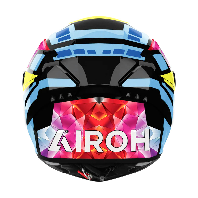 Casco Airoh Connor Stellar Amarillo Neon Azul Fucsia