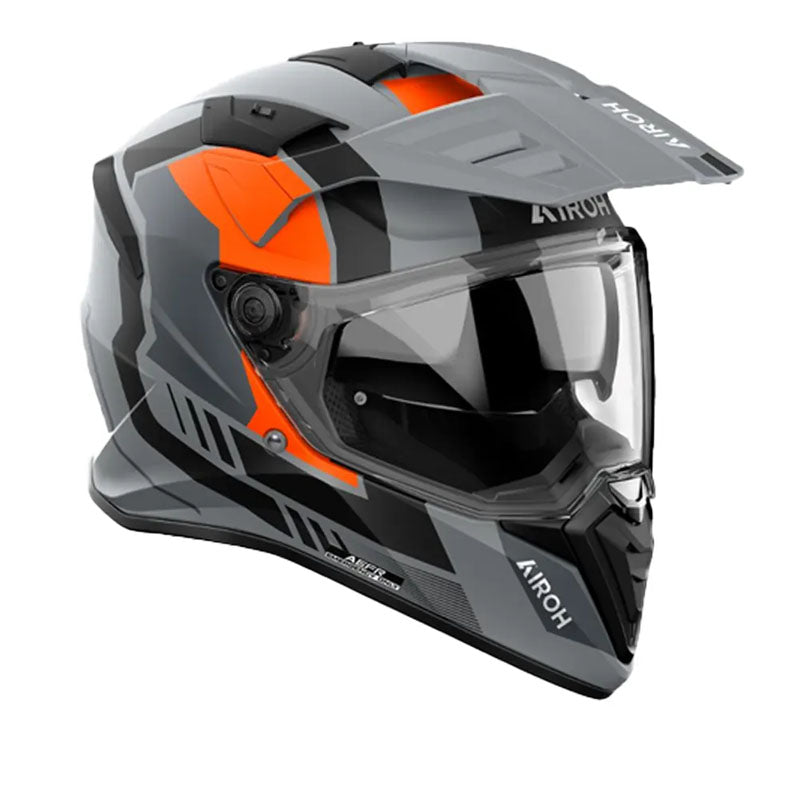 Casco Airoh Dual Bandit Horn Gris Naranja