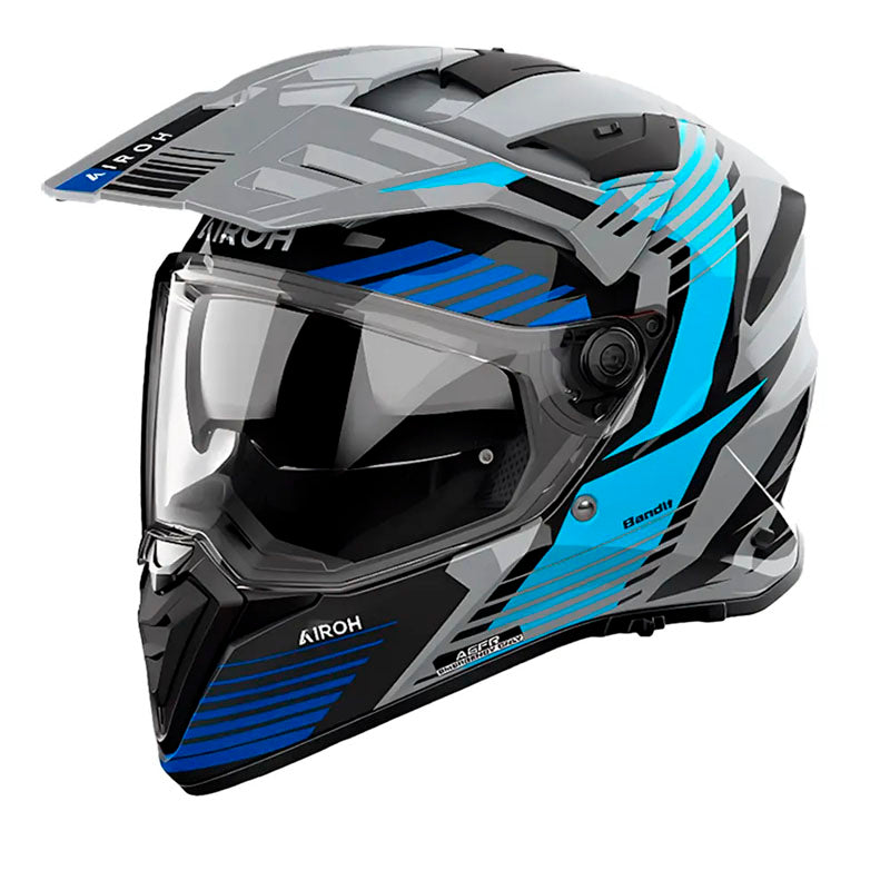 Casco Airoh Dual Bandit Spicy Azul Gris