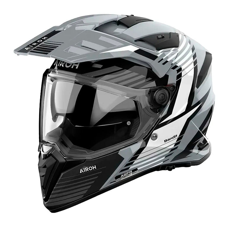 Casco Airoh Dual Bandit Spicy Gris Blanco
