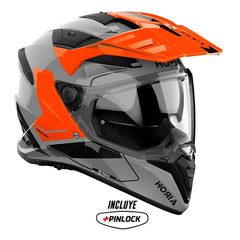 Casco Airoh Dual Bandit Tune Naranja Gris