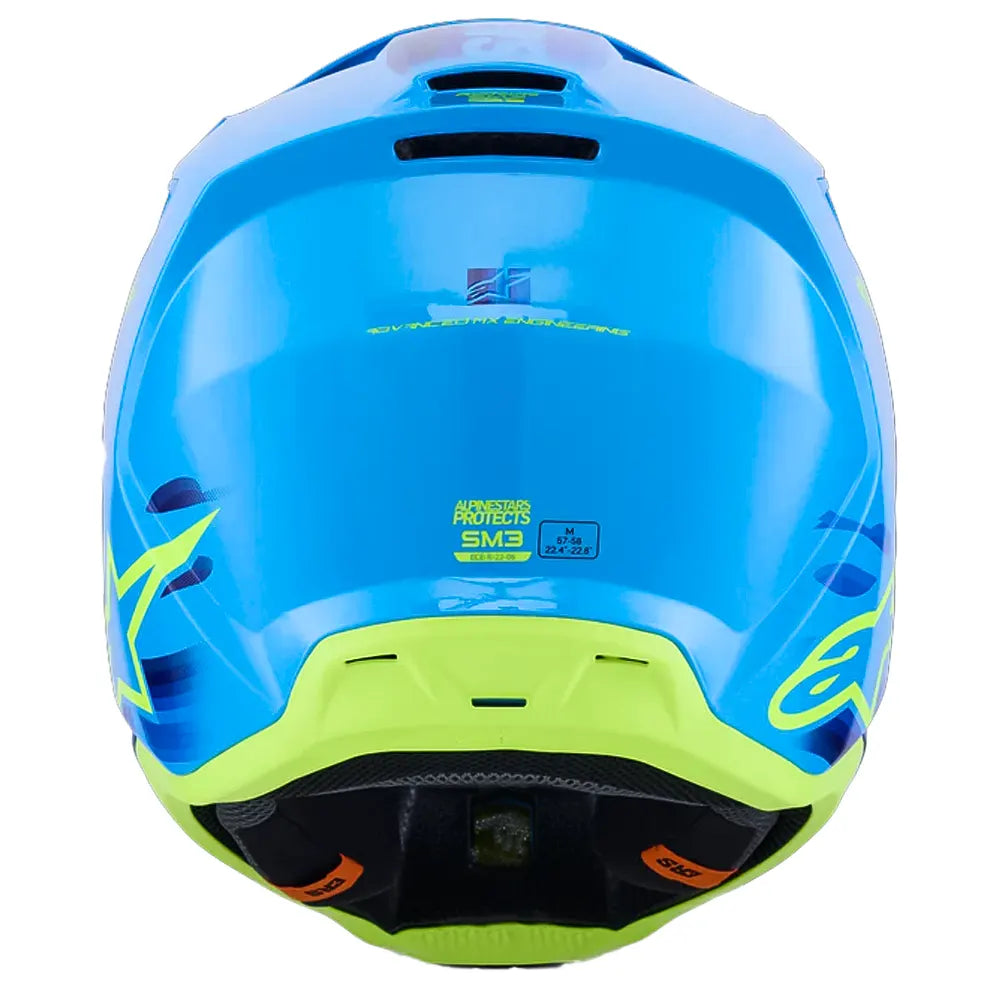 Casco Alpinestars Force Ocd Azul Verde Fluorescente