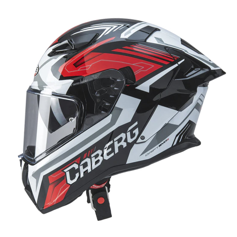 Casco Caberg Drift Evo Carbón II Jarama Negro Blanco Rojo