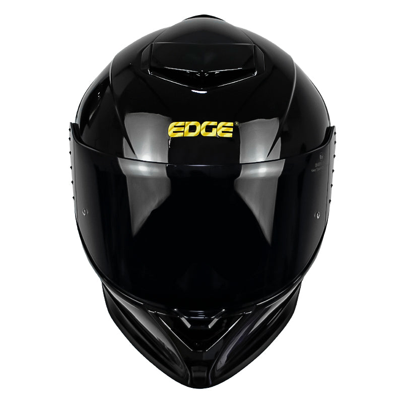 Casco Edge Shanghai Solid Negro Dorado