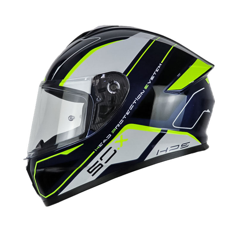 Casco Givi H50x Stunt Azul Blanco Negro Amarillo Fluor